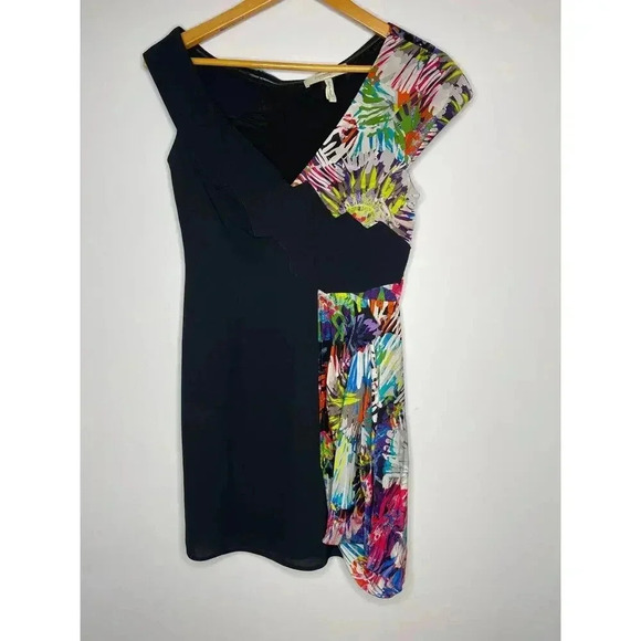 BCBGMAXAZRIA RUNWAY Color Block Mini Dress size 4 - Picture 5 of 12